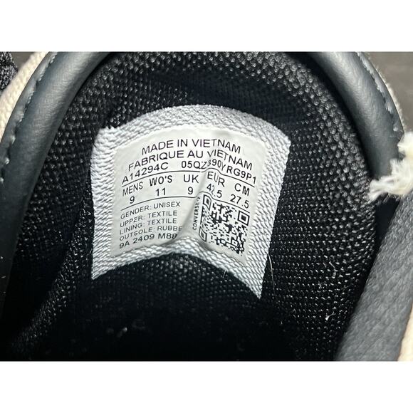 Unisex Converse Sneakers Size 9/11 Chuck Taylor Black/Papyrus Mid Top CTAS - Picture 7 of 10